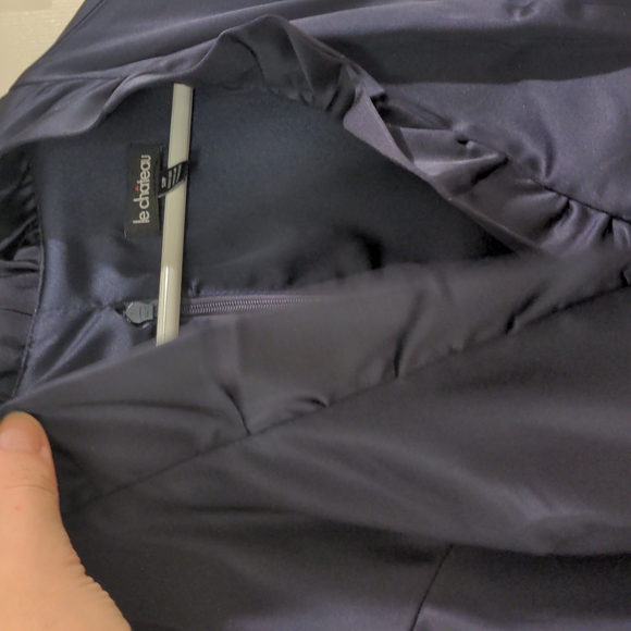 Navy Blue (nearly black) Satin Dress - Picture 8 of 8